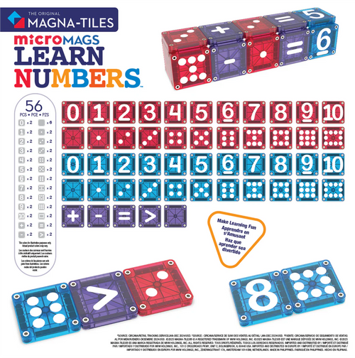 Magna tiles microMAGS Learn Numbers 56 stuks