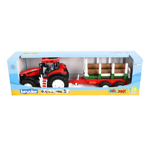 Tractor Roadmax Met Achteraanhanger En 3 Boomstammen
