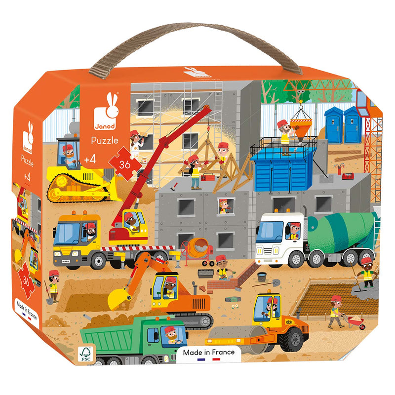 Janod Puzzel - Op de Bouwplaats, 36 stukjes