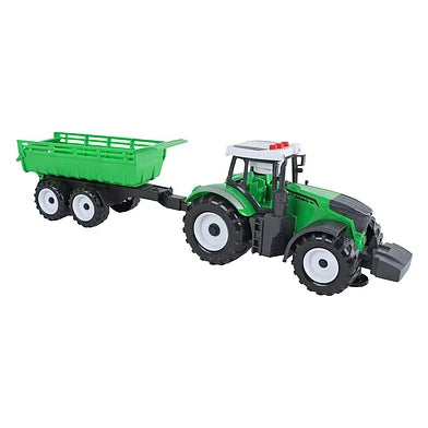 2-Play Tractor met aanhanger met kiepfunctie licht geluid frictie 45cm