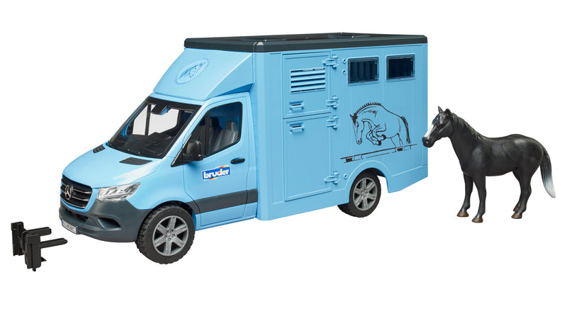 Bruder Diertransporter Mercedes Benz Met 1 Paard