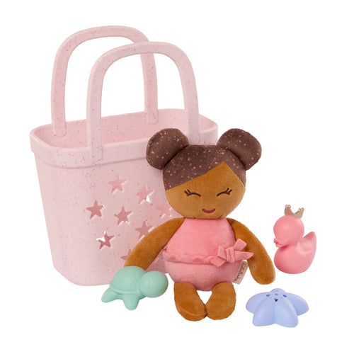 Lullababy badpopje in mandje bruin