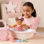 Lullababy badpopje in mandje bruin