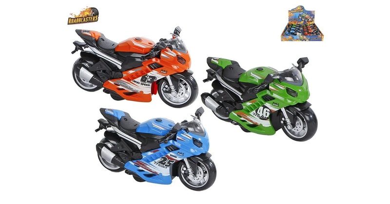 Roadblasters motor pull back licht en geluid 3ass kleur 14,5cm